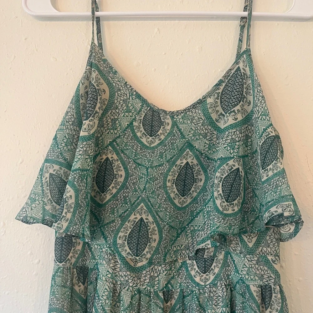 Love21 Teal Paisley Floor Length Maxi Dress- Size XS - Picture 3 of 7